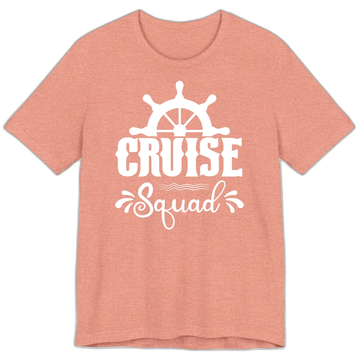 Cruise Squad Nautical Helm Premium T-Shirt in Heather Sunset