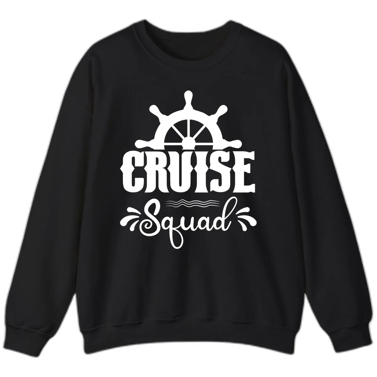 Cruise Squad Nautical Helm Sweatshirt in Black