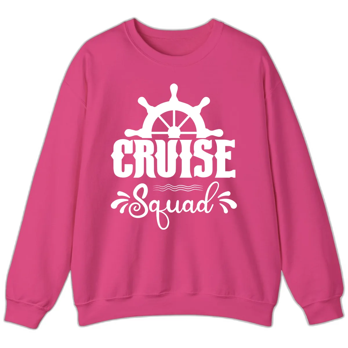 Cruise Squad Nautical Helm Sweatshirt in Heliconia