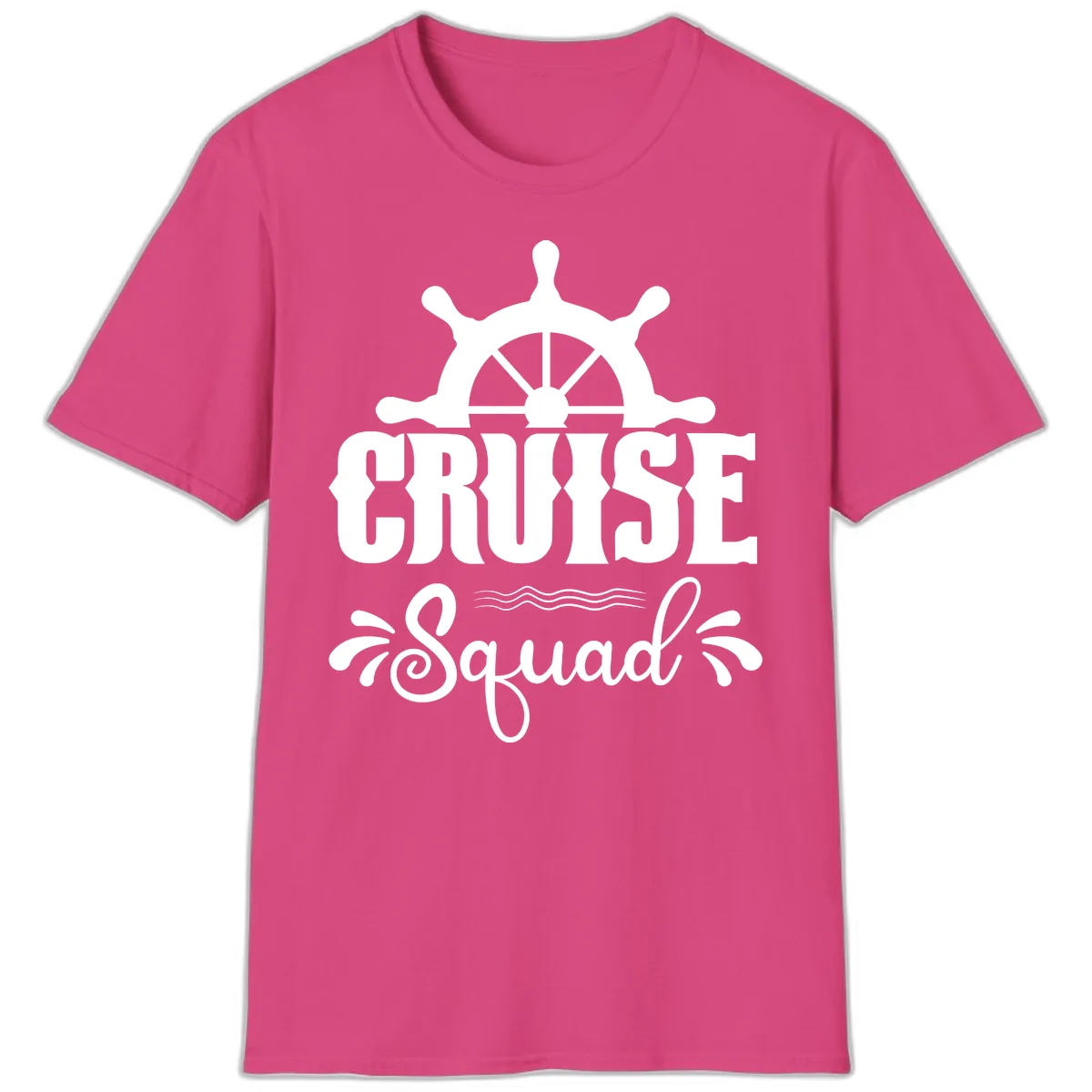 Cruise Squad Nautical Helm T-Shirt in Heliconia
