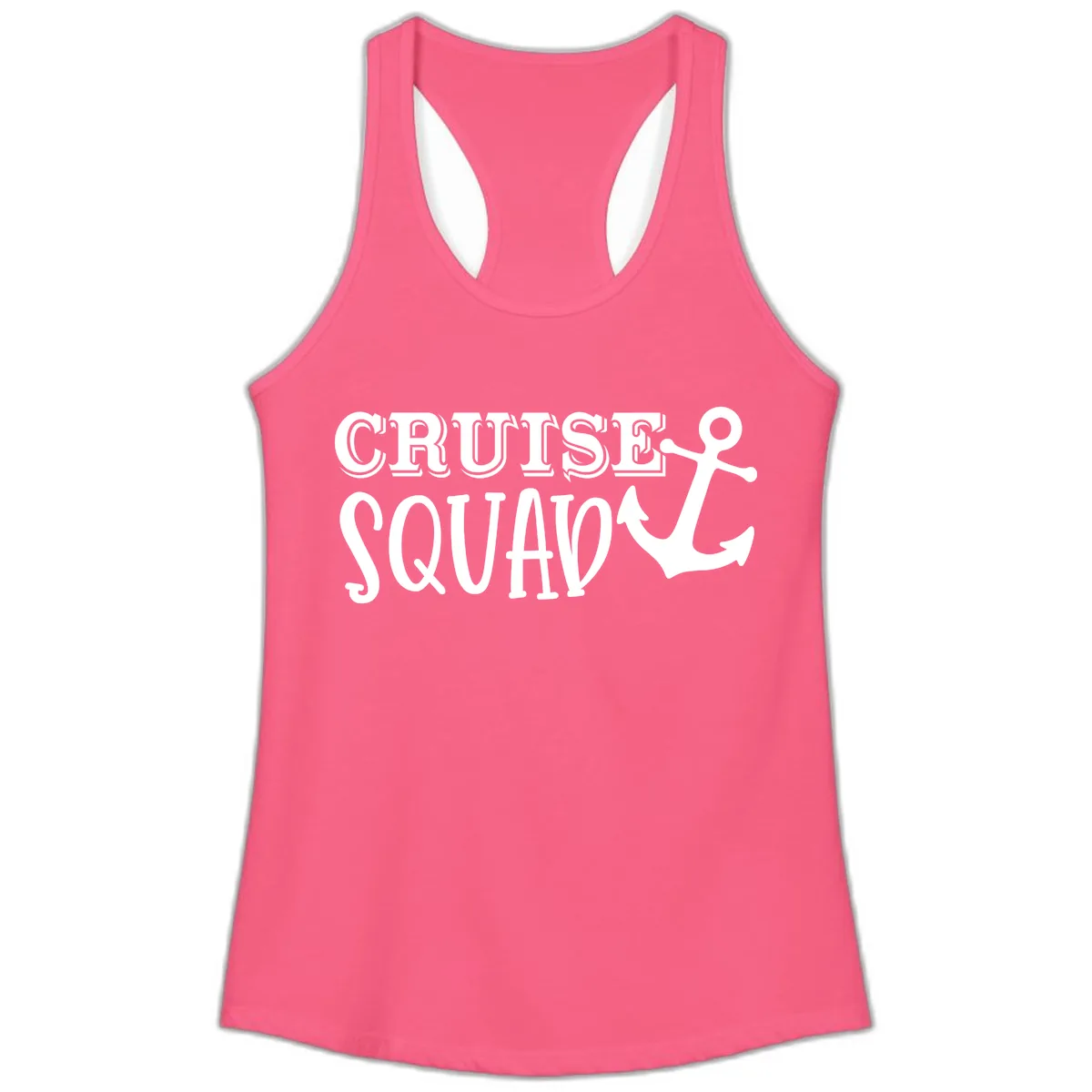 Cruise's Squad Anchor Ladies Tank in Solid Hot Pink