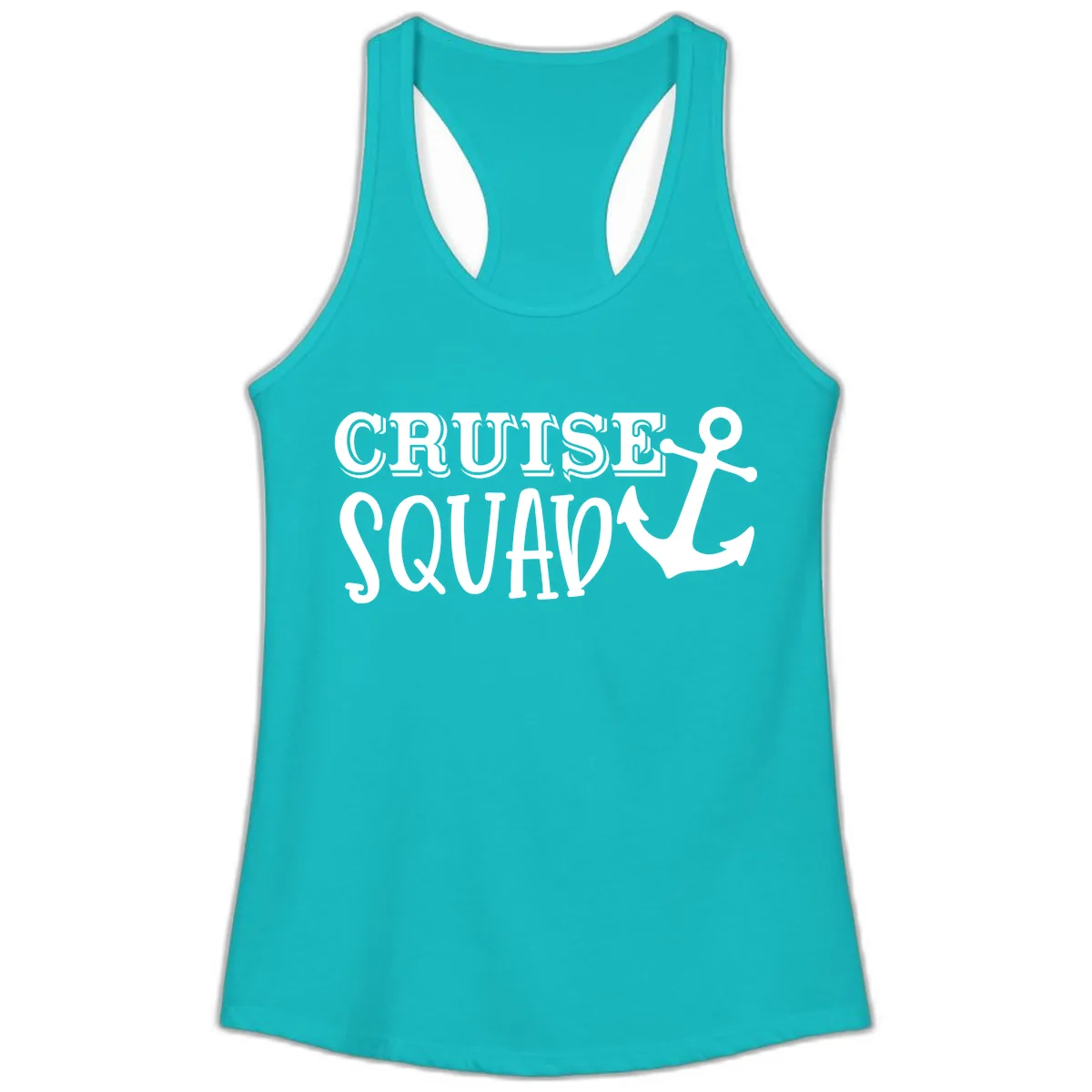 Cruise's Squad Anchor Ladies Tank in Tahiti Blue