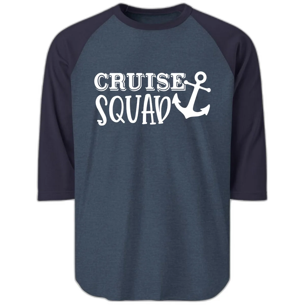 Cruise's Squad Anchor Raglan 3/4 in Heather Denim Navy