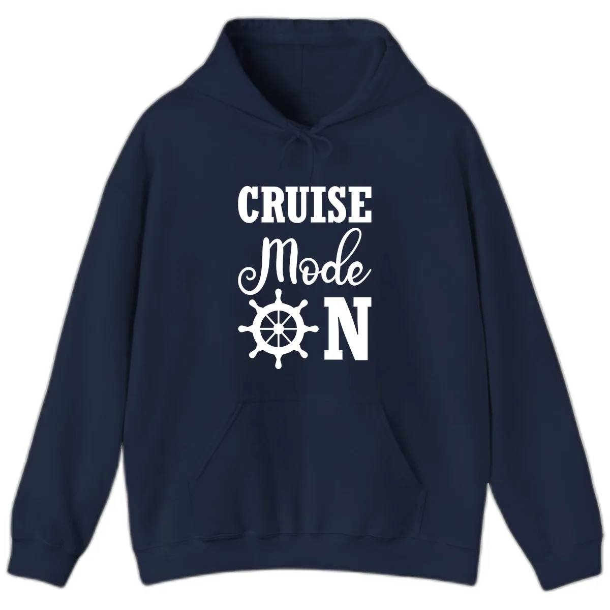 Cruise Mode Ship Wheel Hoodie in Navy
