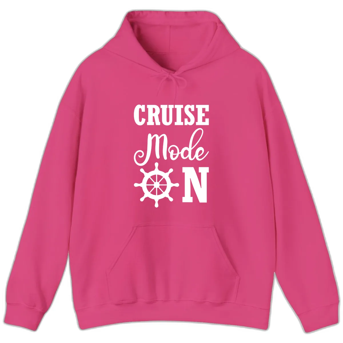 Cruise Mode Ship Wheel Hoodie in Heliconia