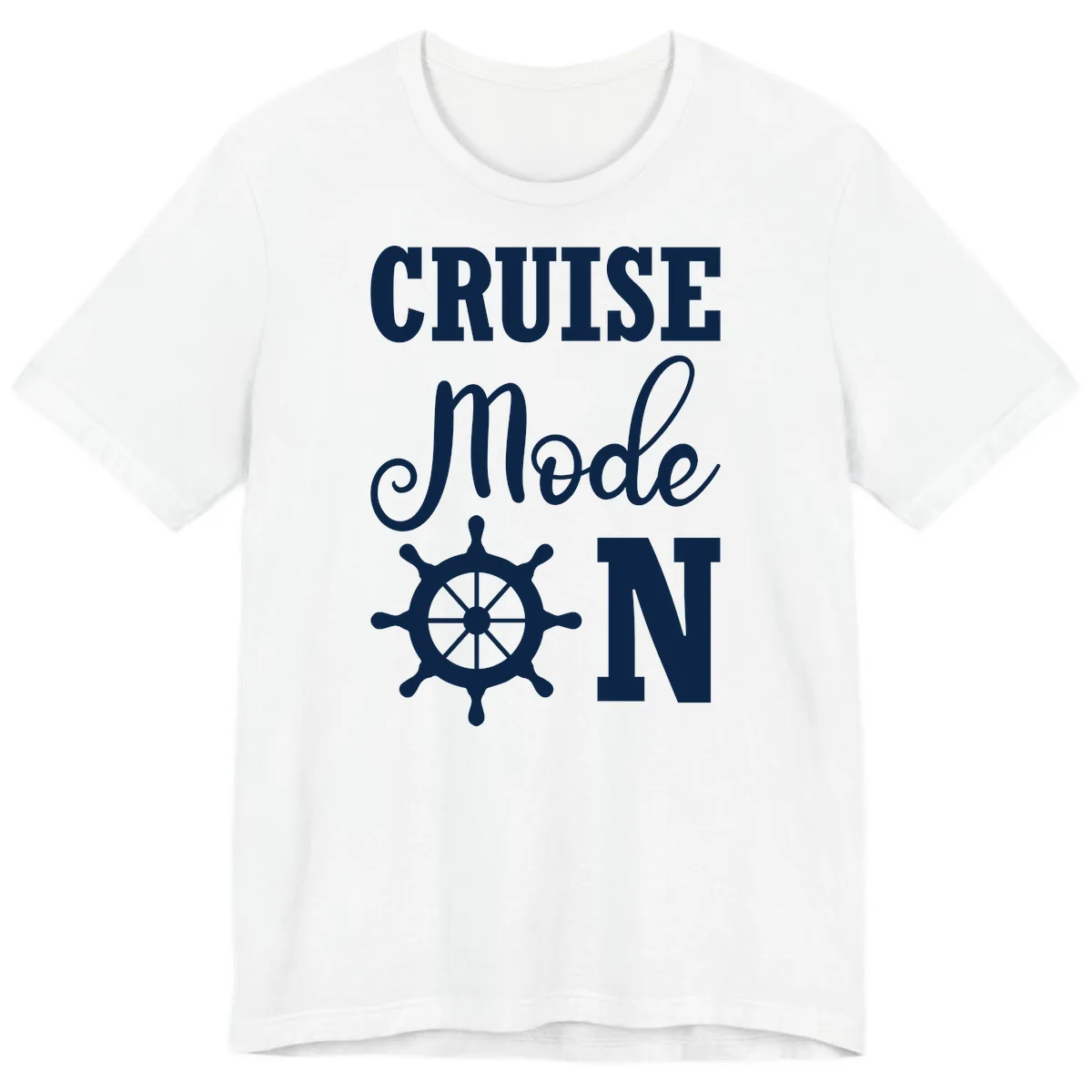 Cruise Mode Ship Wheel Premium T-Shirt in White