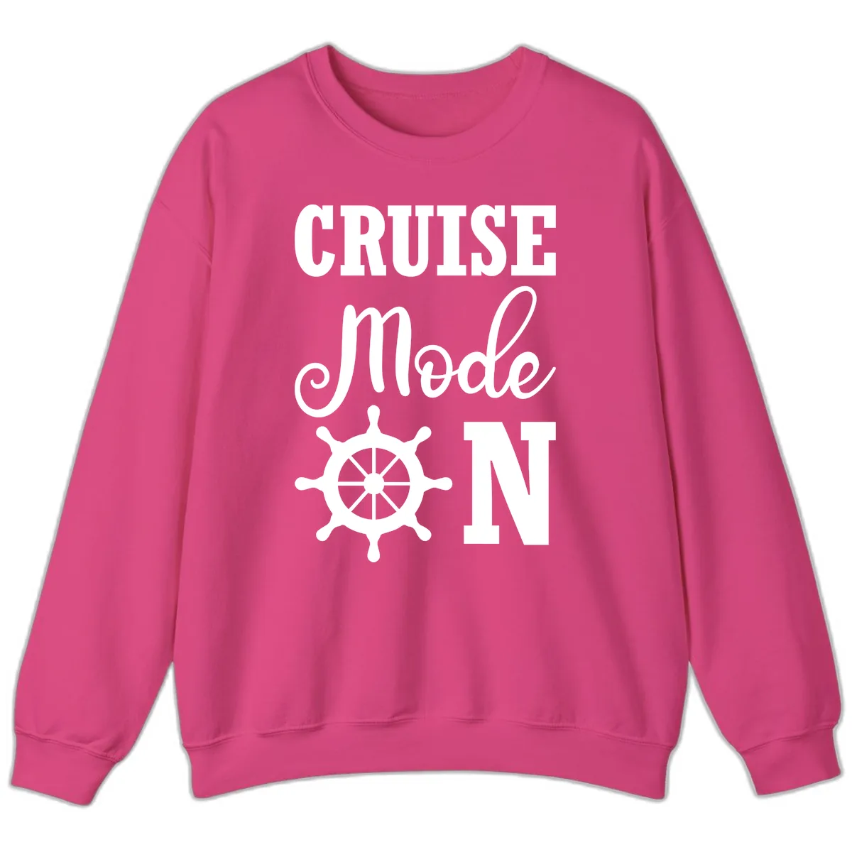 Cruise Mode Ship Wheel Sweatshirt in Heliconia
