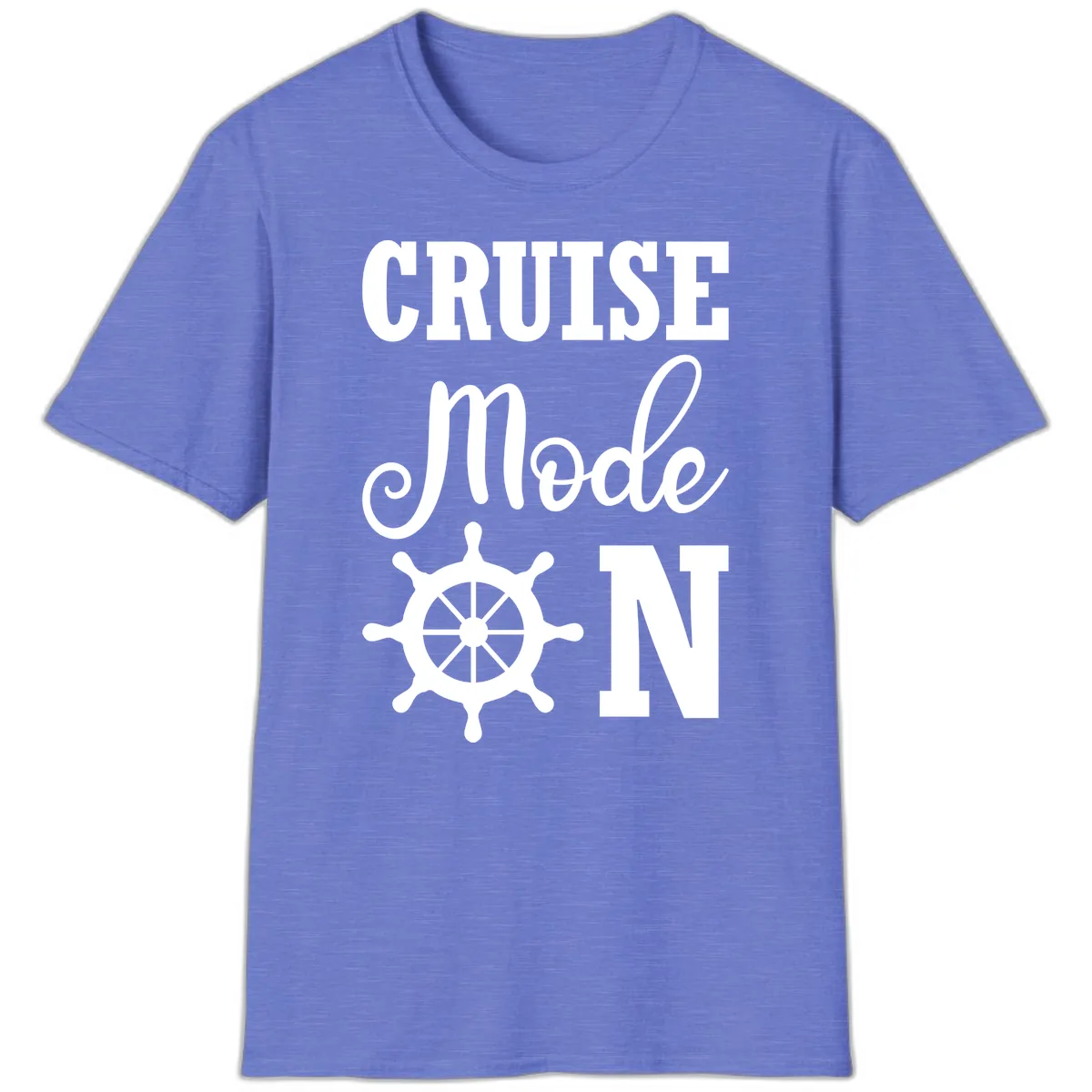 Cruise Mode Ship Wheel T-Shirt in Heather Royal