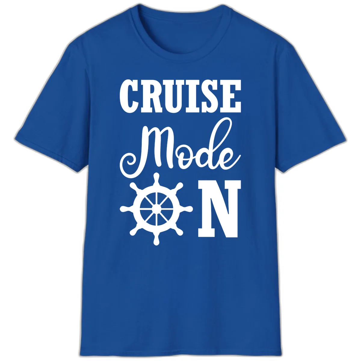 Cruise Mode Ship Wheel T-Shirt in Royal