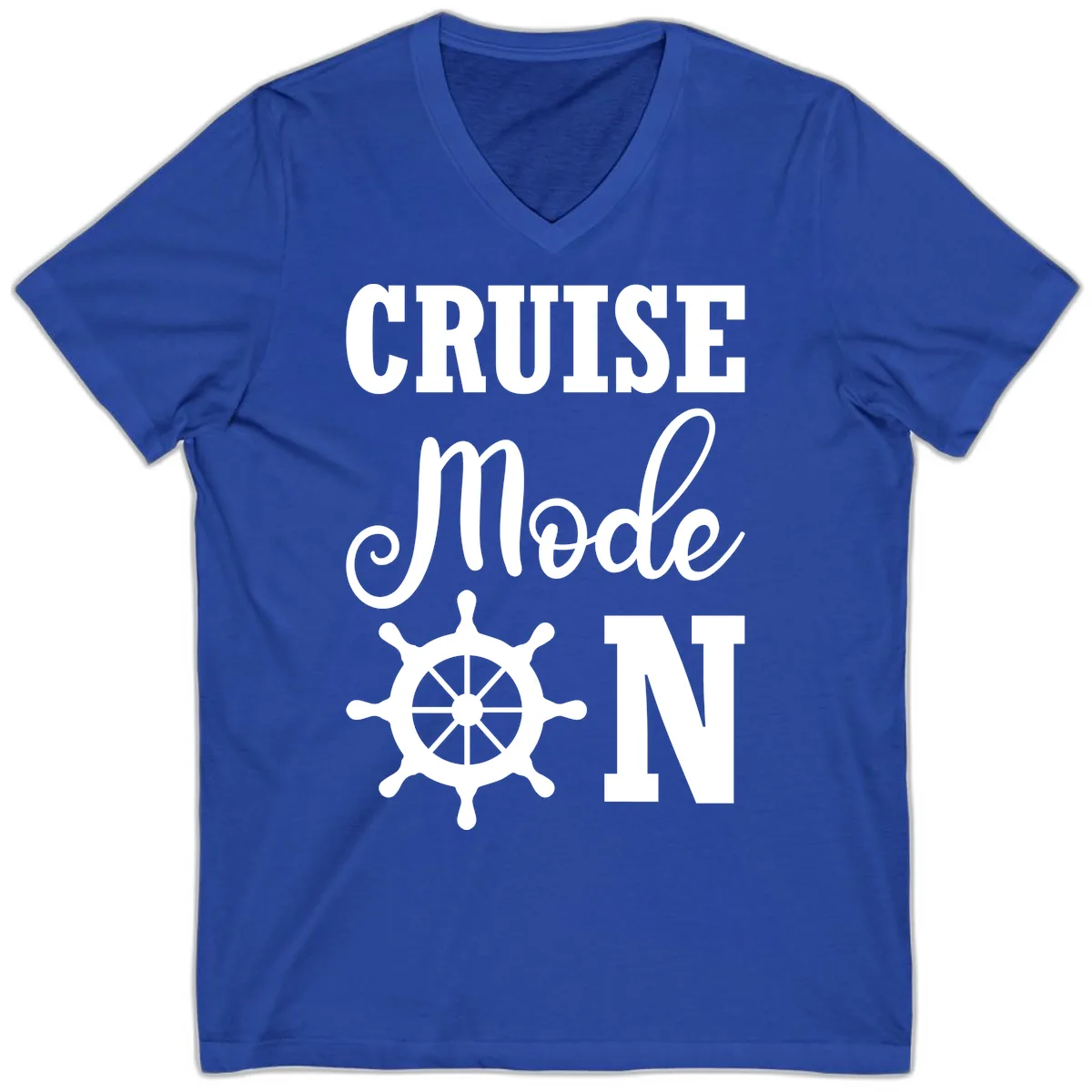 Cruise Mode Ship Wheel V-Neck in True Royal