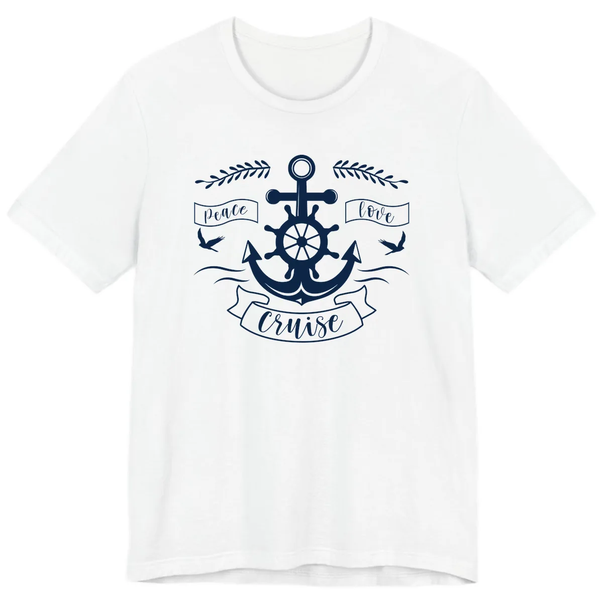 Peace Love Cruise Anchor Premium T-Shirt in White