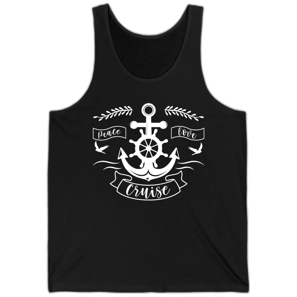 Peace Love Cruise Anchor Tank in Black