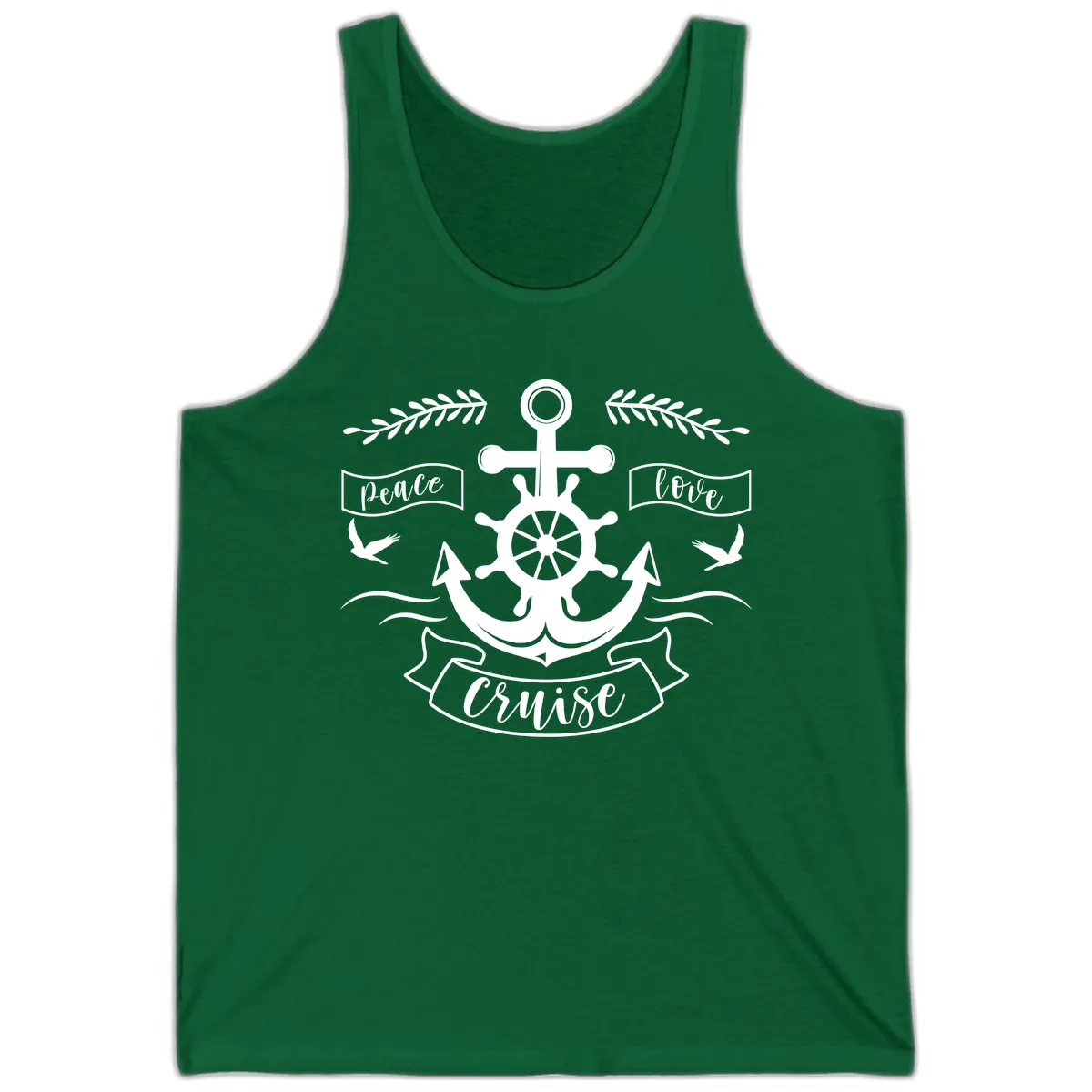 Peace Love Cruise Anchor Tank in Kelly