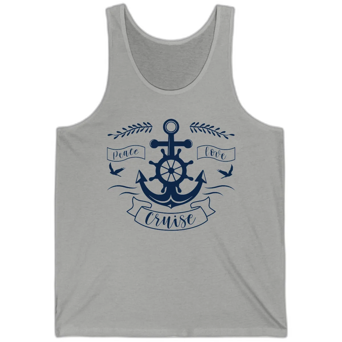 Peace Love Cruise Anchor Tank in Athletic Heather