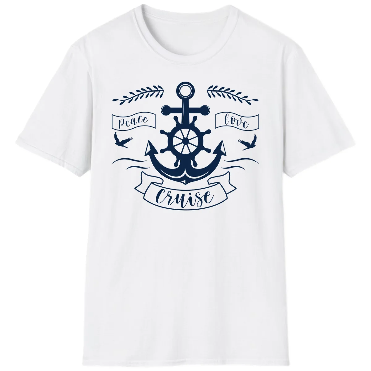 Peace Love Cruise Anchor T-Shirt in White