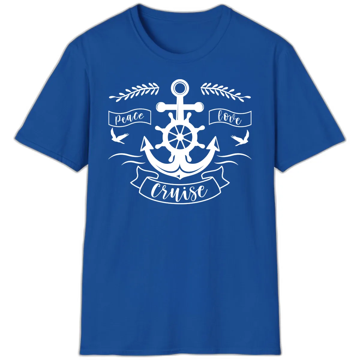 Peace Love Cruise Anchor T-Shirt in Royal