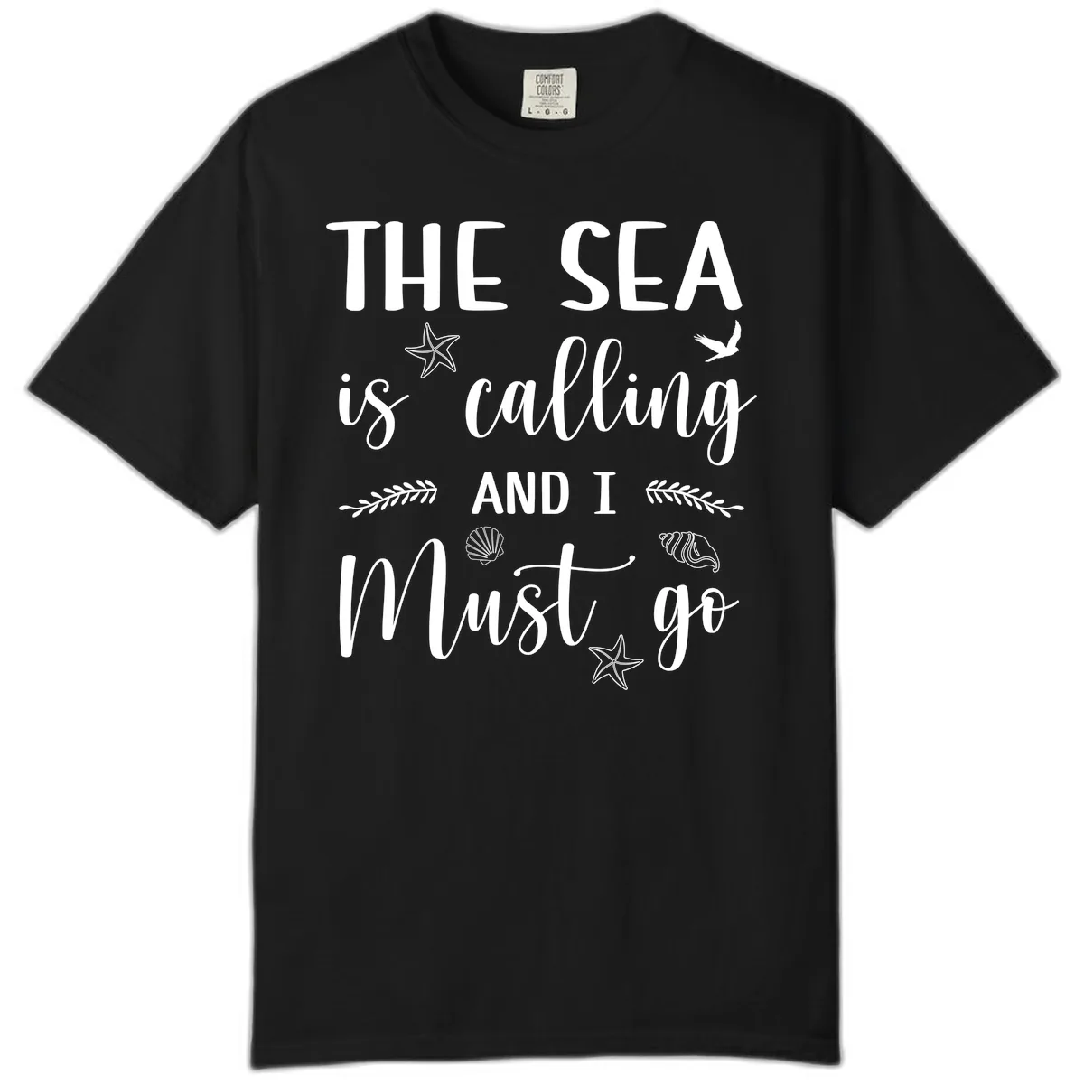 The Sea Is Calling Comfort Color in Black