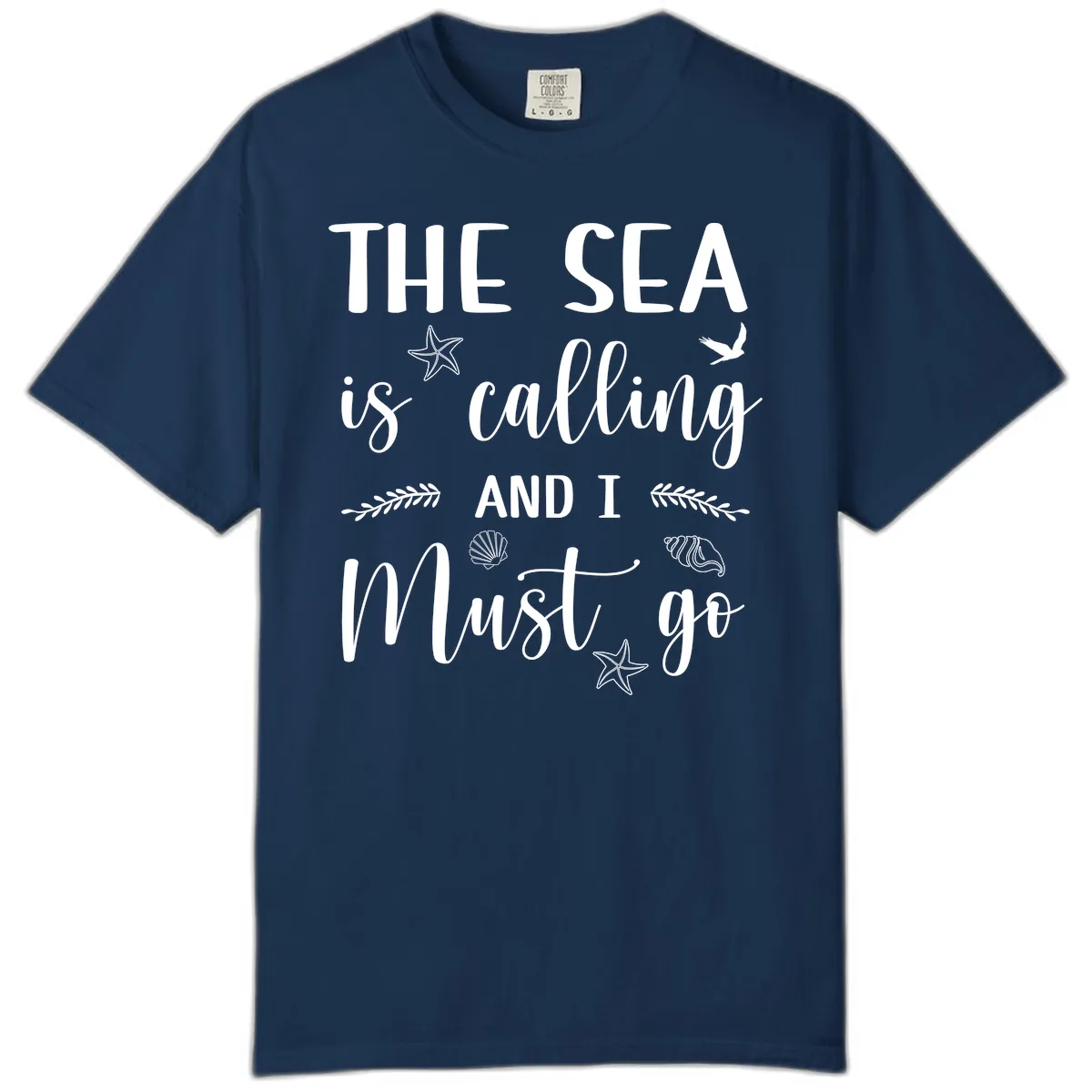 The Sea Is Calling Comfort Color in Navy