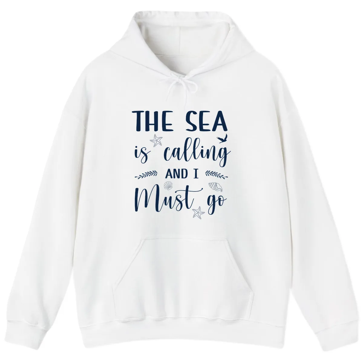 The Sea Is Calling Hoodie in White