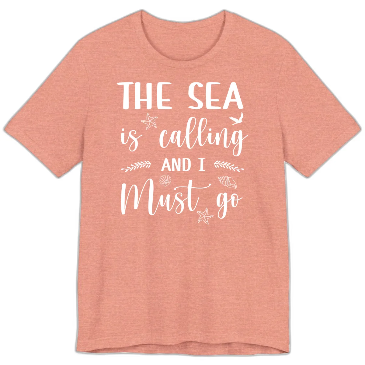 The Sea Is Calling Premium T-Shirt in Heather Sunset