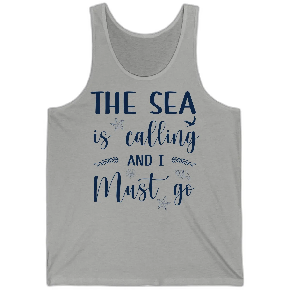 The Sea Is Calling Tank in Athletic Heather
