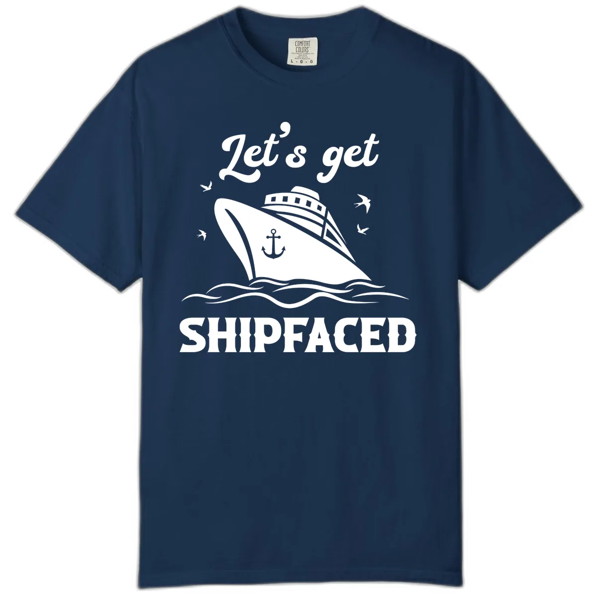 Let's Get Shipfaced Comfort Color in Navy