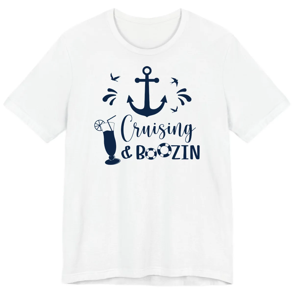 Cruising & Boozing Nautical Premium T-Shirt in White