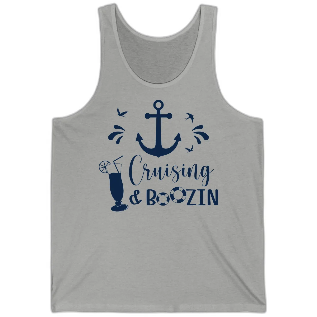 Cruising & Boozing Nautical Tank in Athletic Heather