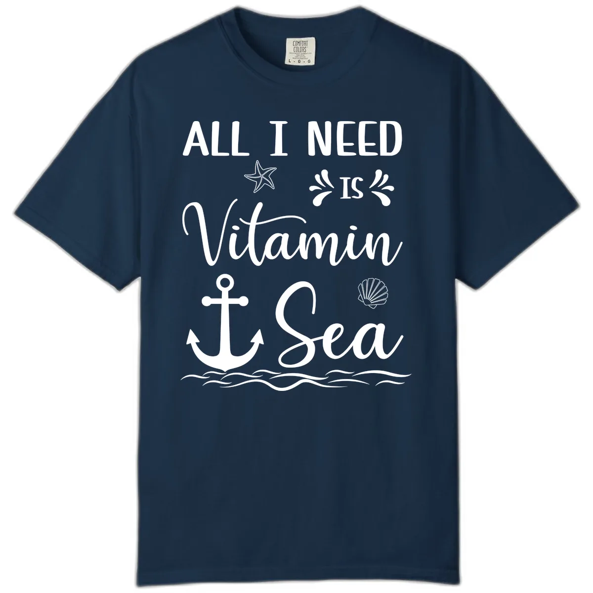 All I Need Is Vitamin Sea Comfort Color in True Navy