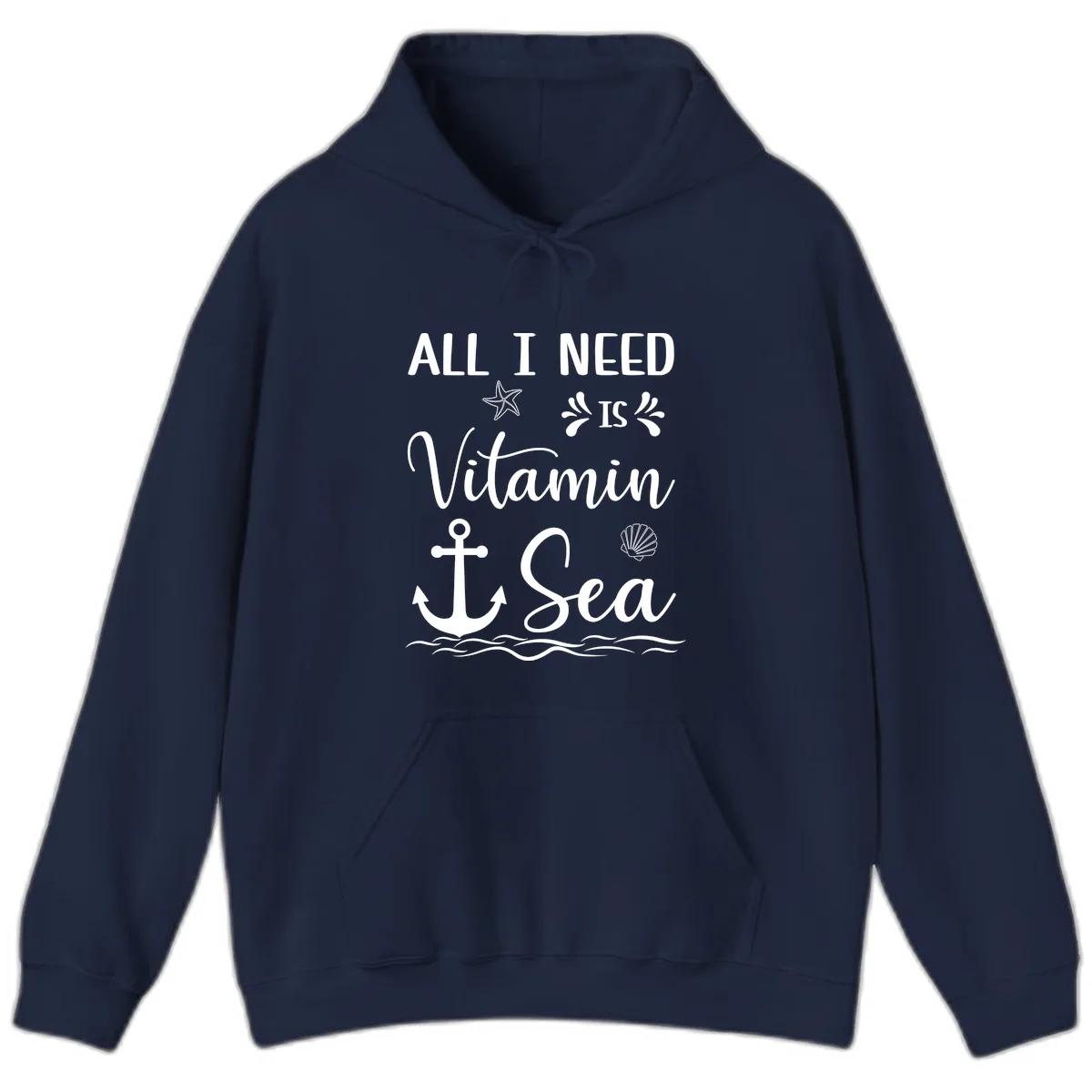 All I Need Is Vitamin Sea Hoodie in Navy