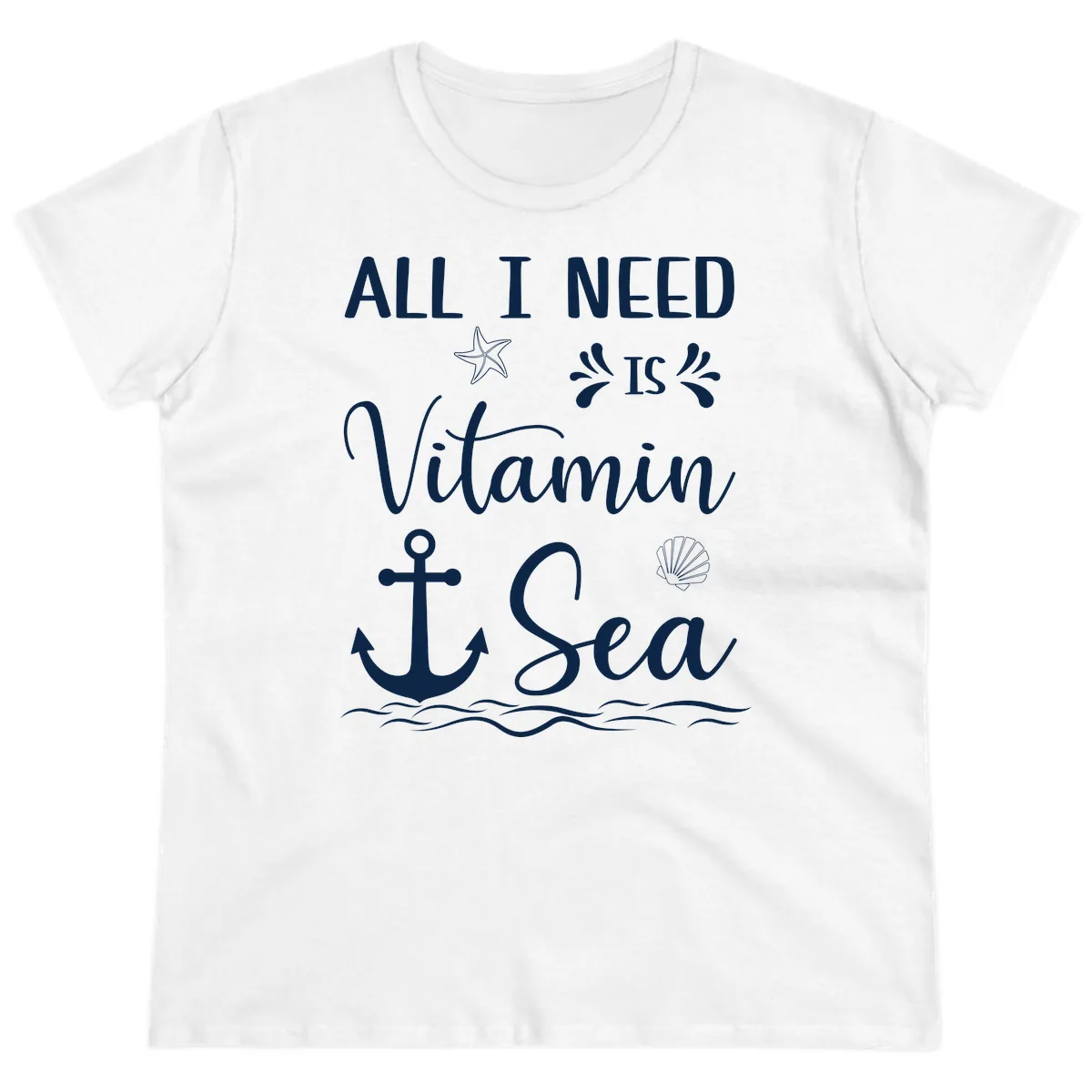 All I Need Is Vitamin Sea Ladies Tee in White