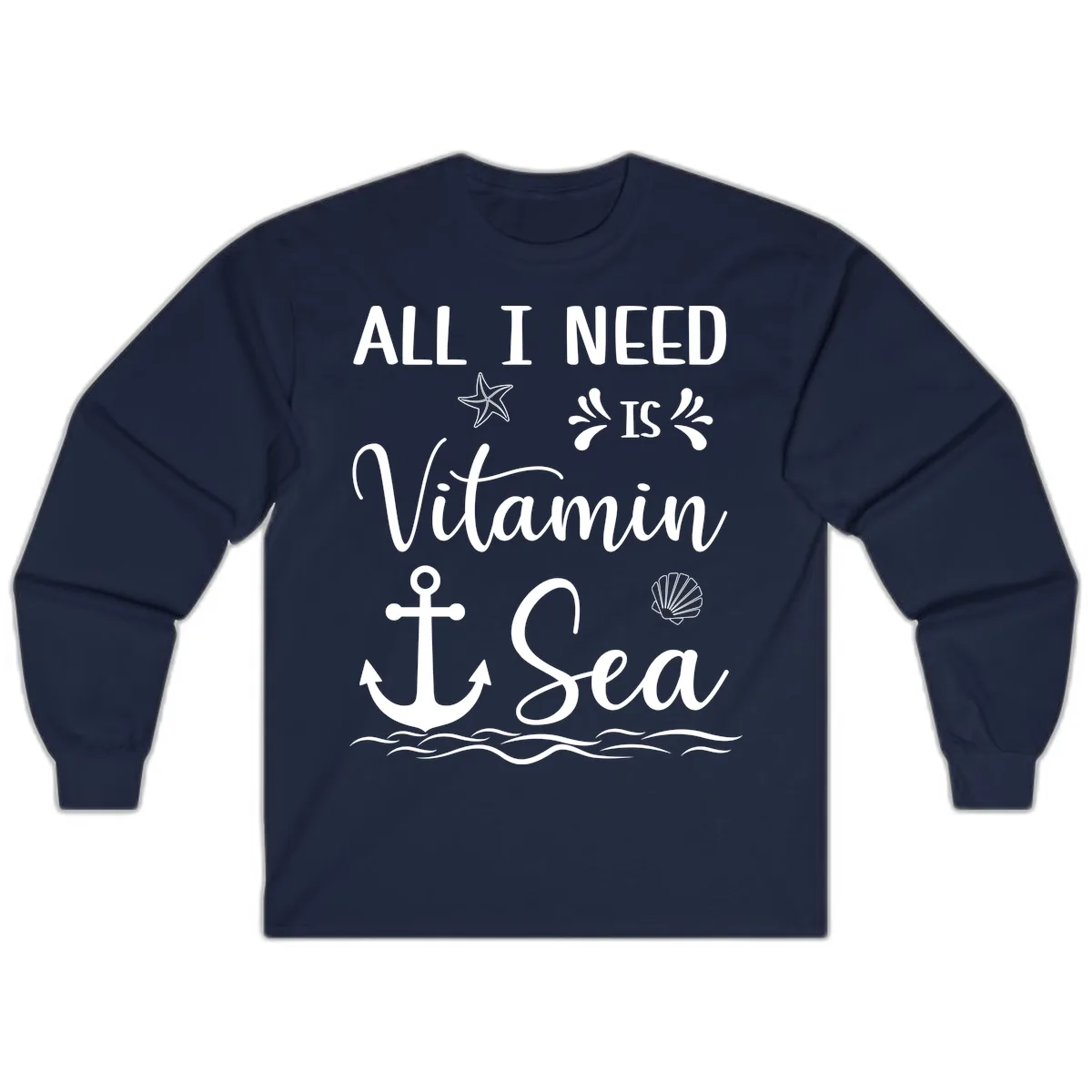 All I Need Is Vitamin Sea Long Sleeve in Navy