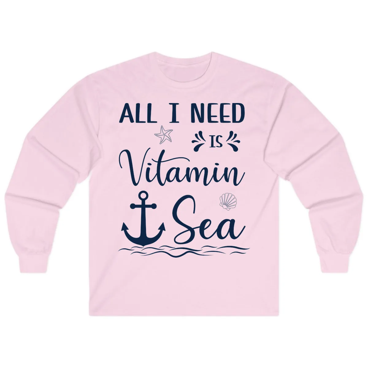 All I Need Is Vitamin Sea Long Sleeve in Light Pink