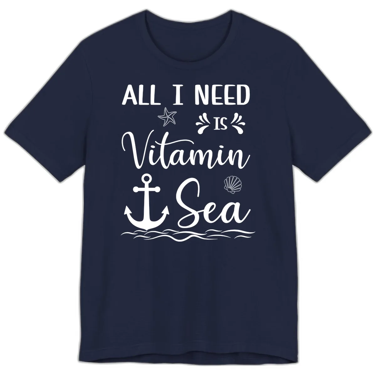 All I Need Is Vitamin Sea Premium T-Shirt in Navy