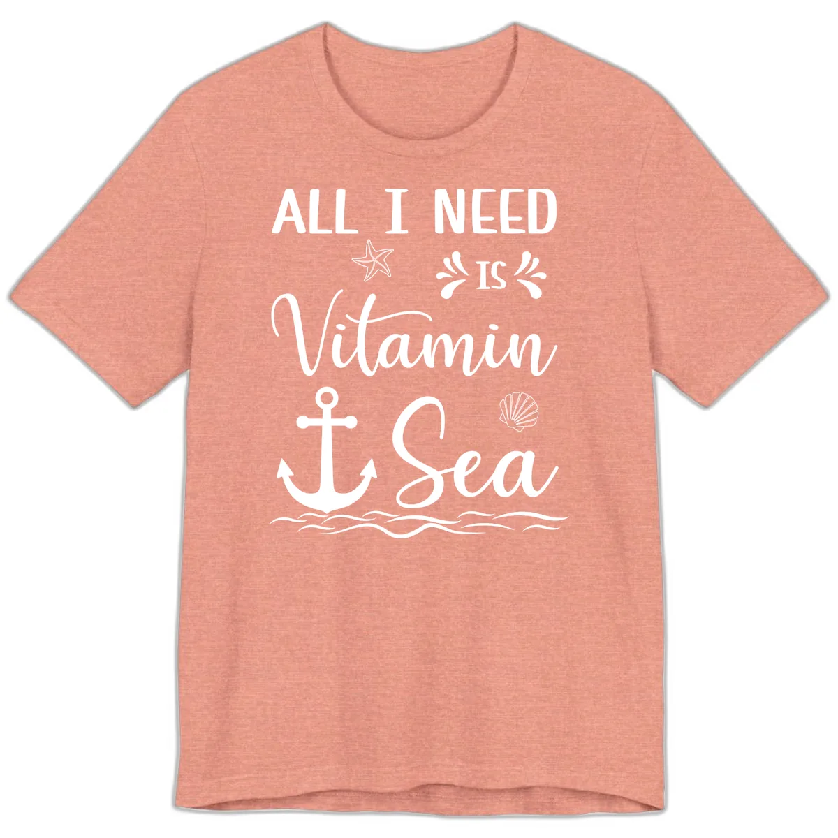 All I Need Is Vitamin Sea Premium T-Shirt in Heather Sunset