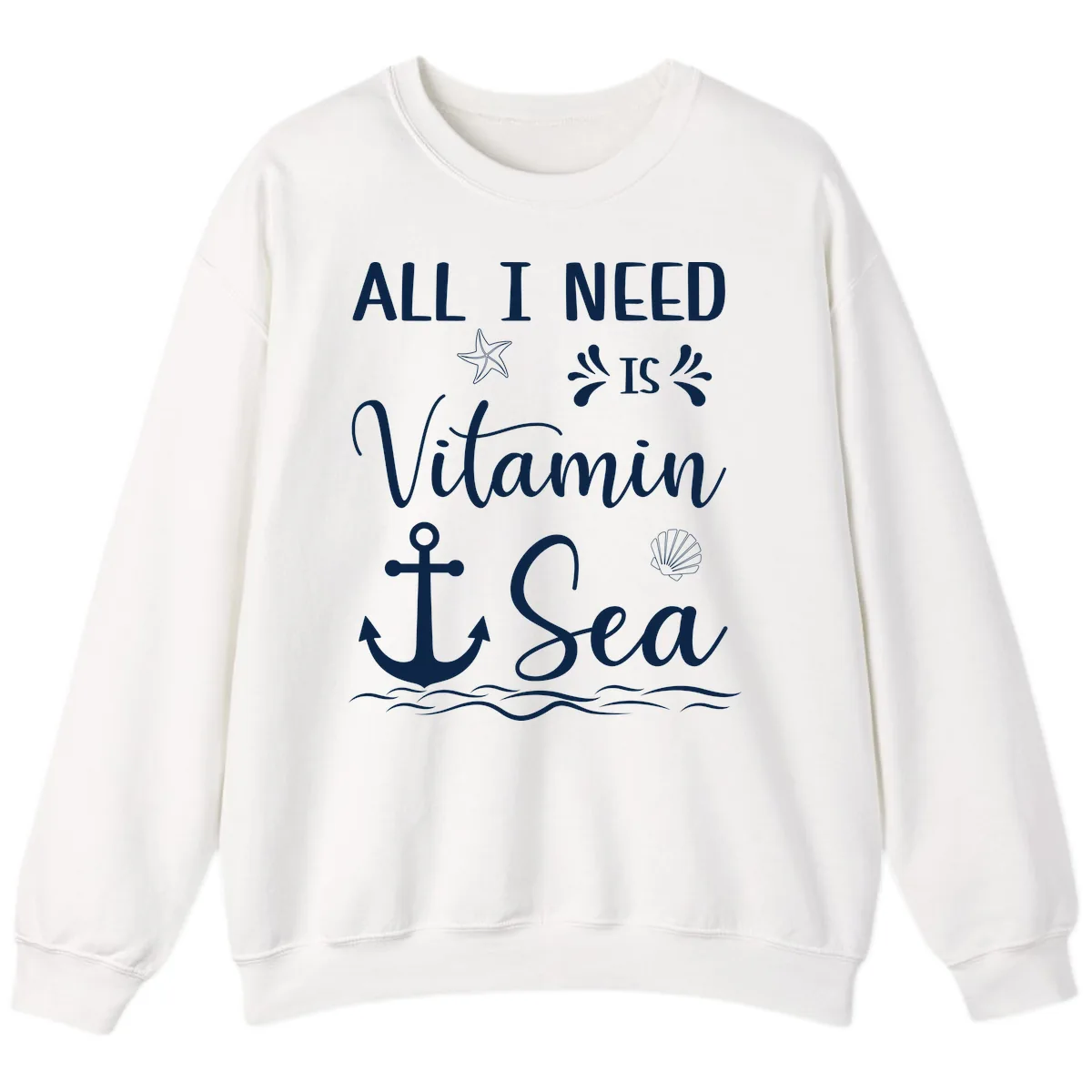 All I Need Is Vitamin Sea Sweatshirt in White