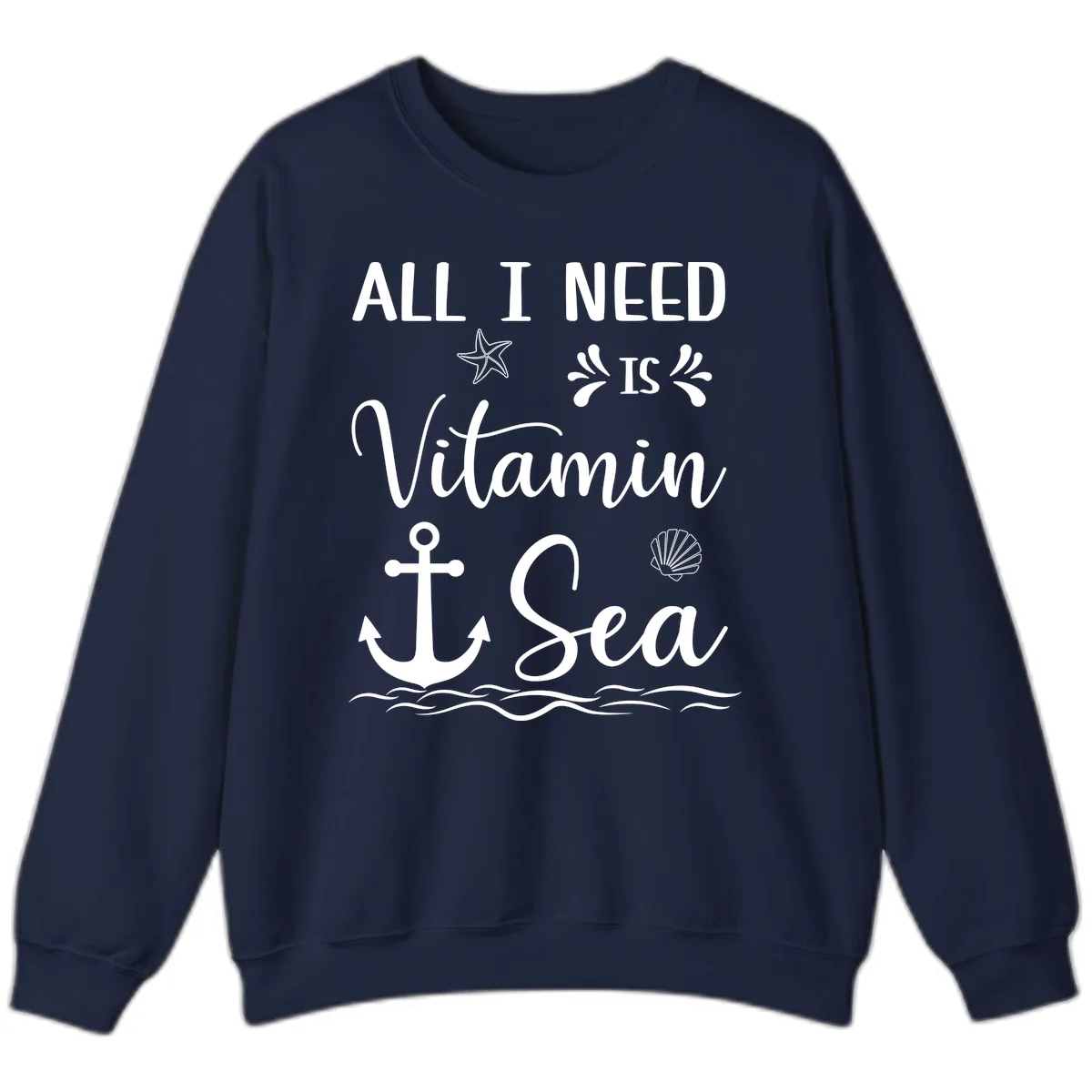 All I Need Is Vitamin Sea Sweatshirt in Navy