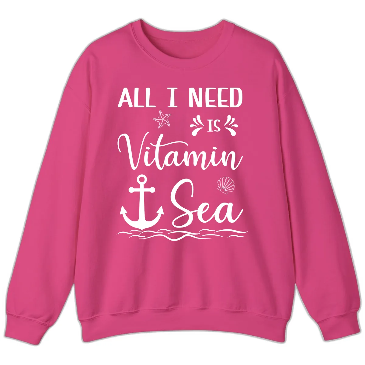 All I Need Is Vitamin Sea Sweatshirt in Heliconia
