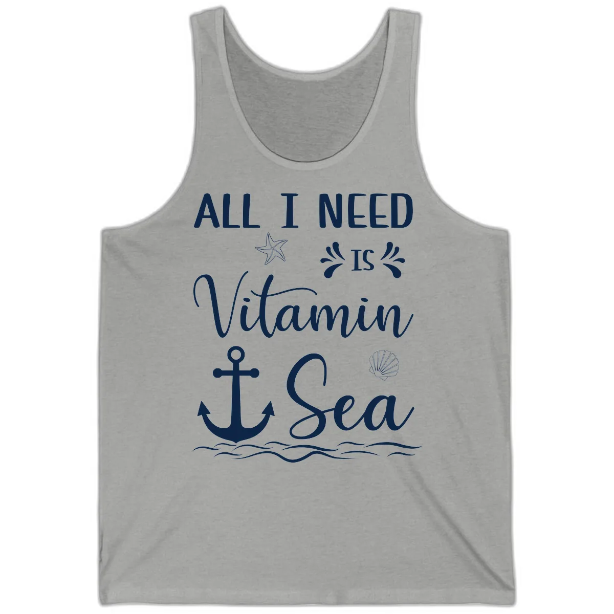 All I Need Is Vitamin Sea Tank in Athletic Heather