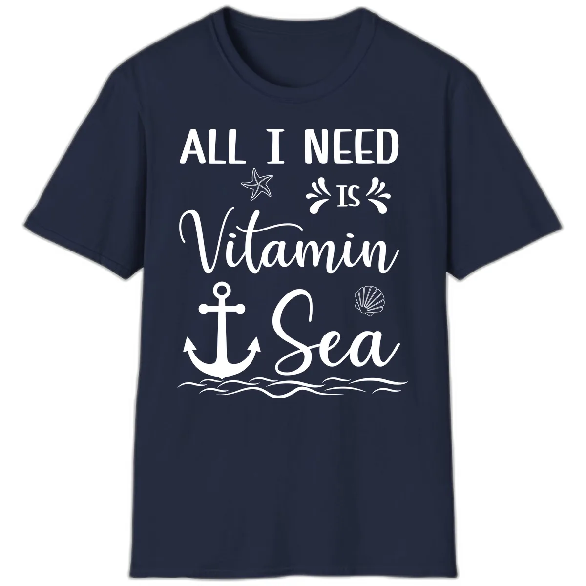 All I Need Is Vitamin Sea T-Shirt in Navy