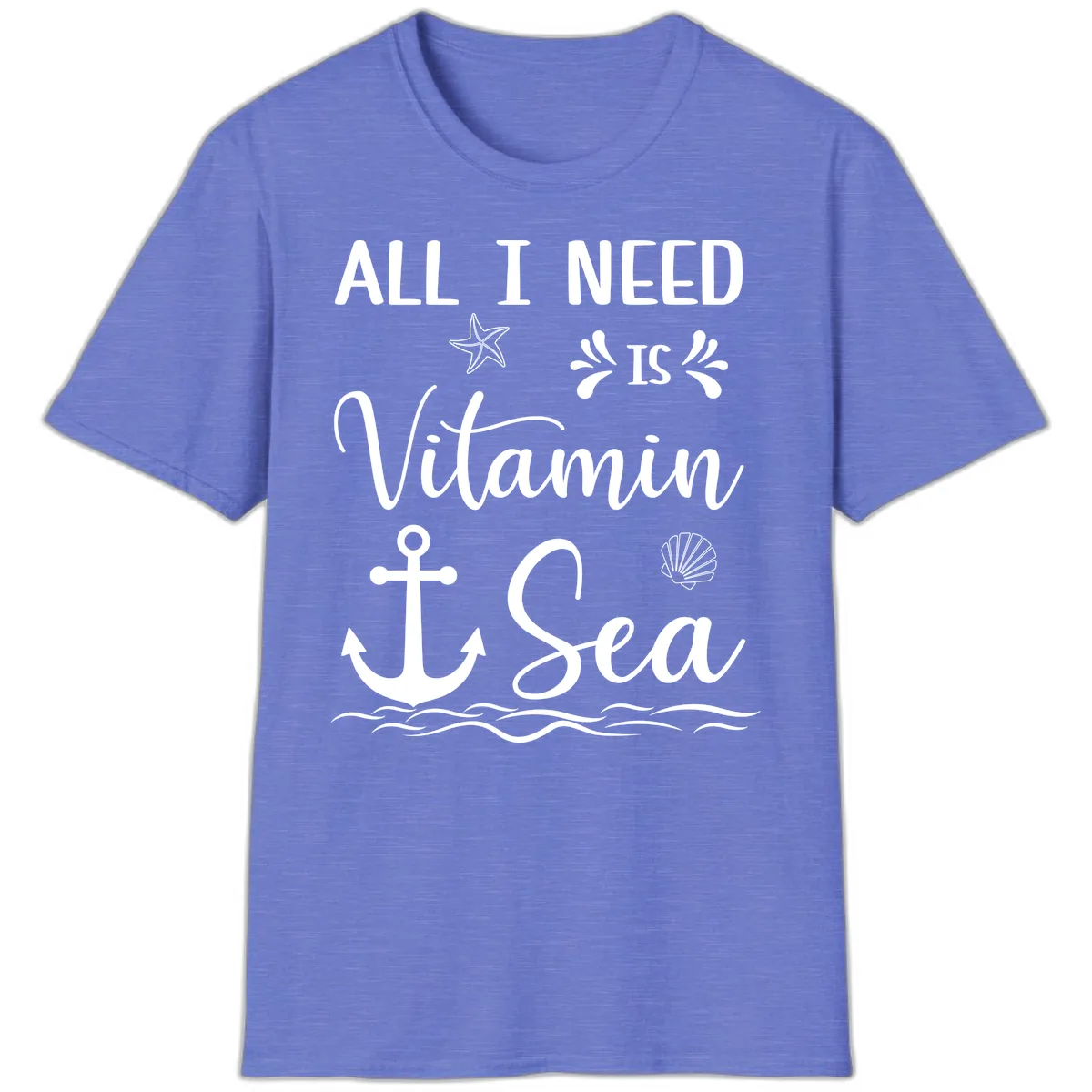 All I Need Is Vitamin Sea T-Shirt in Heather Royal
