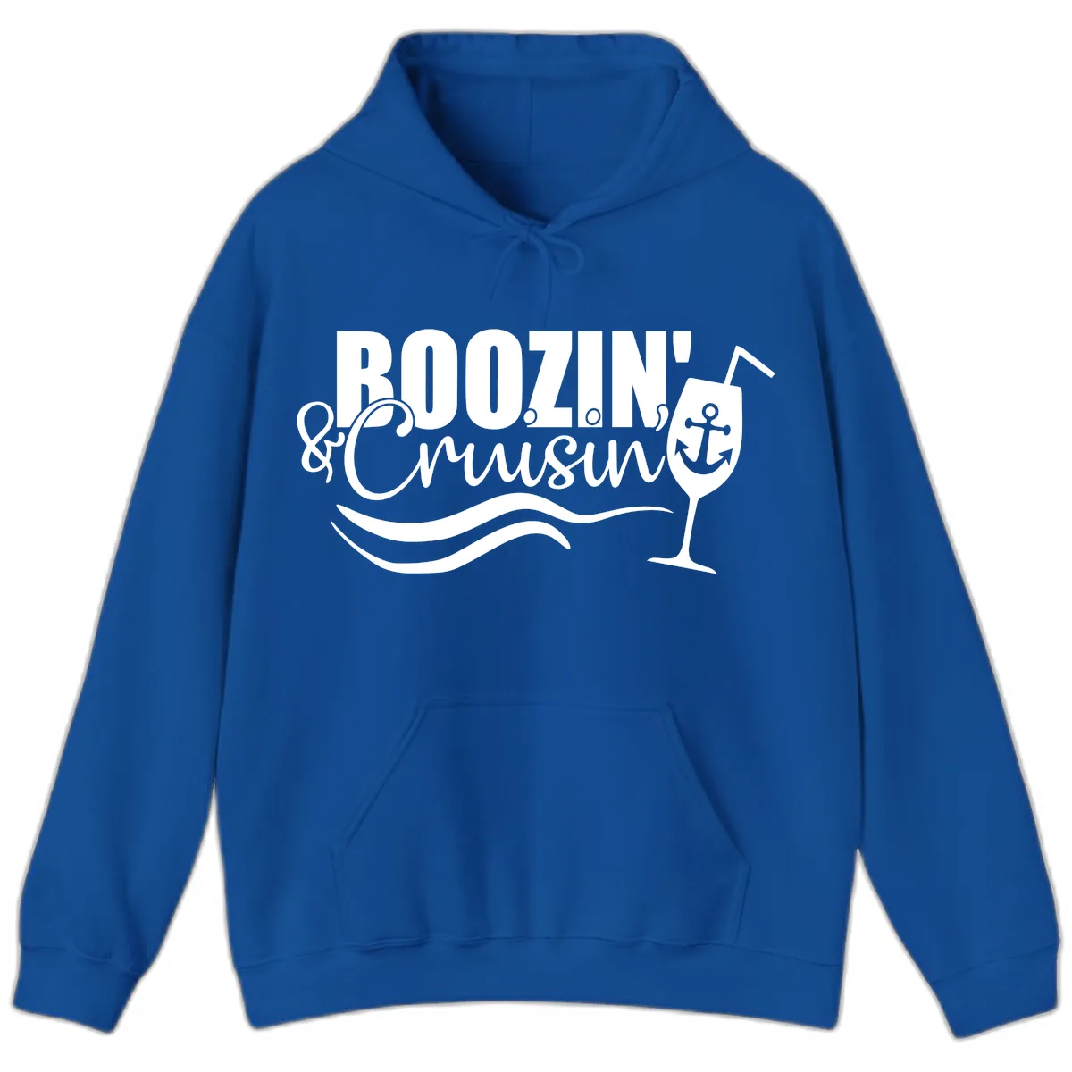 Boozin' & Cruising Nautical Hoodie in Royal