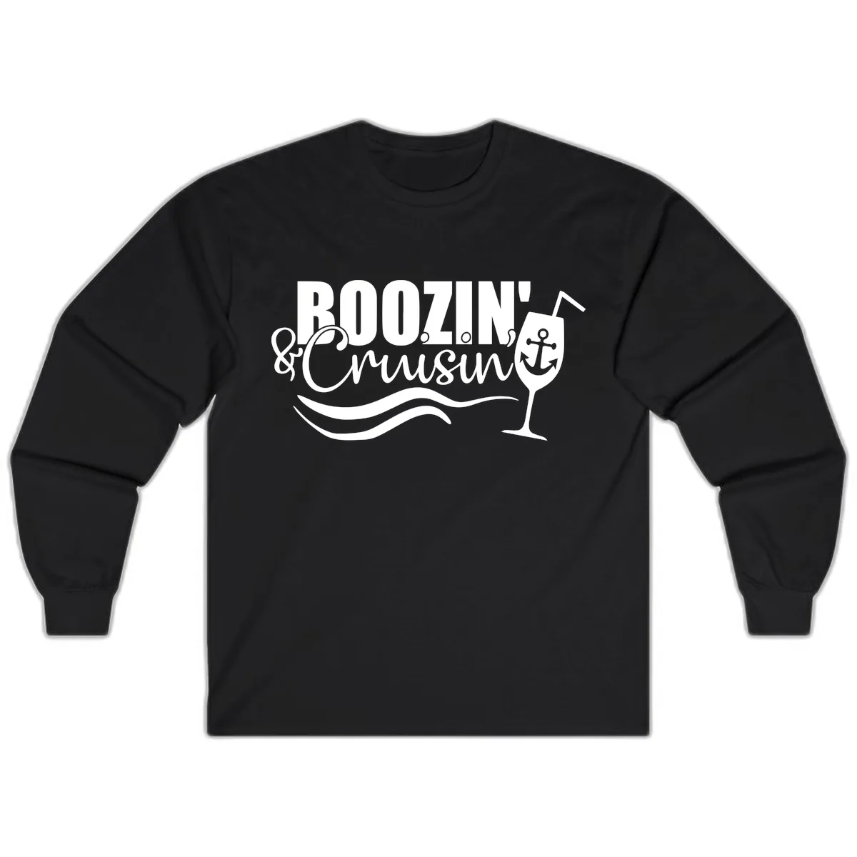Boozin' & Cruising Nautical Long Sleeve in Black