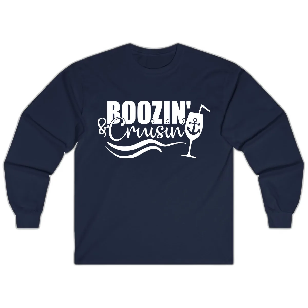 Boozin' & Cruising Nautical Long Sleeve in Navy