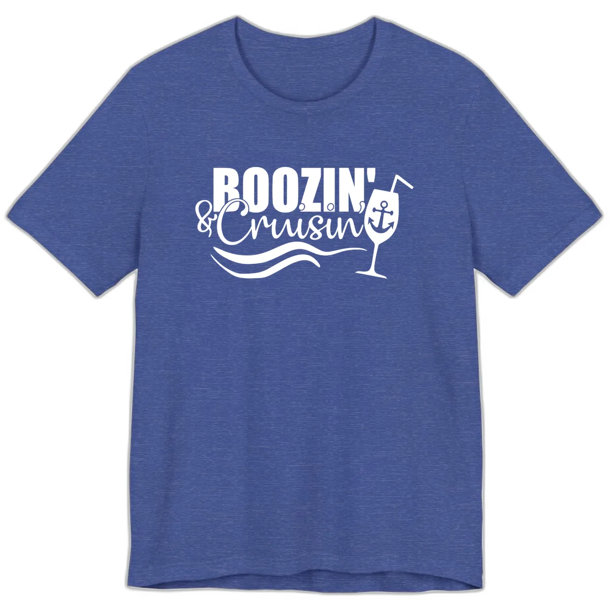 Boozin' & Cruising Nautical Premium T-Shirt in Heather True Royal