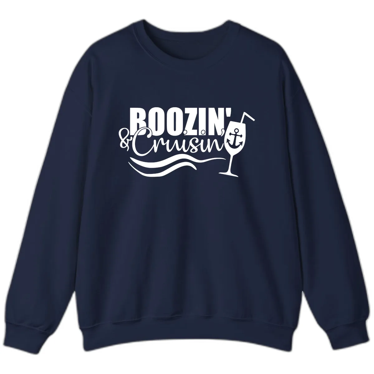 Boozin' & Cruising Nautical Sweatshirt in Navy