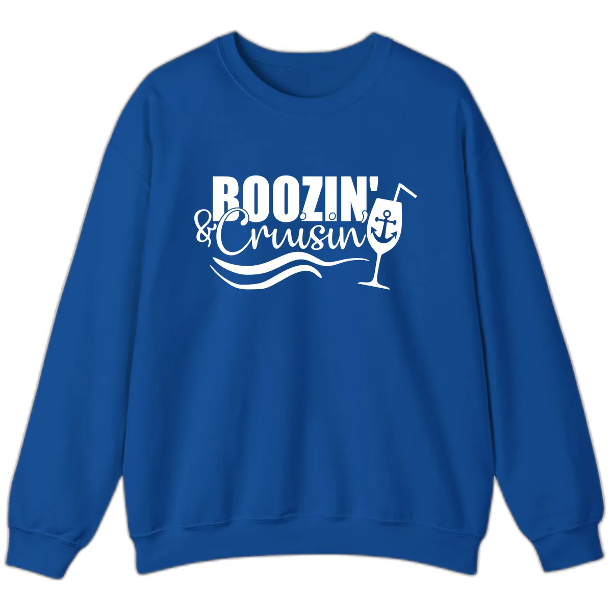 Boozin' & Cruising Nautical Sweatshirt in Royal