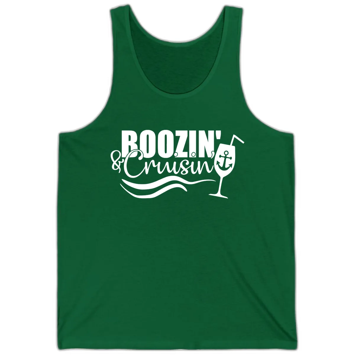 Boozin' & Cruising Nautical Tank in Kelly