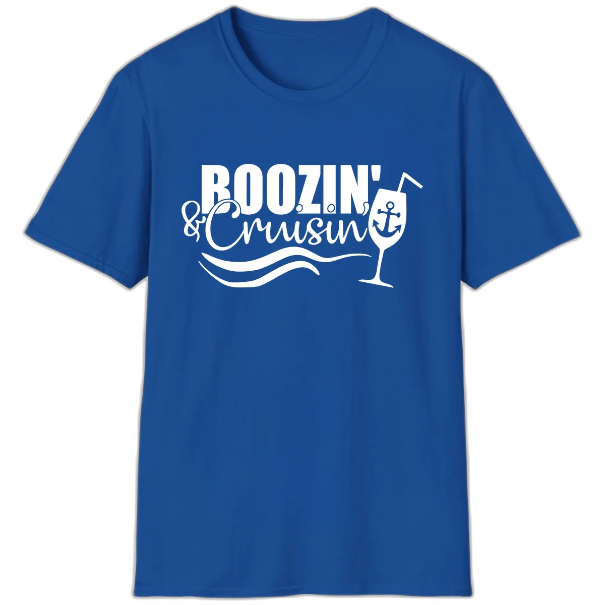 Boozin' & Cruising Nautical T-Shirt in Royal