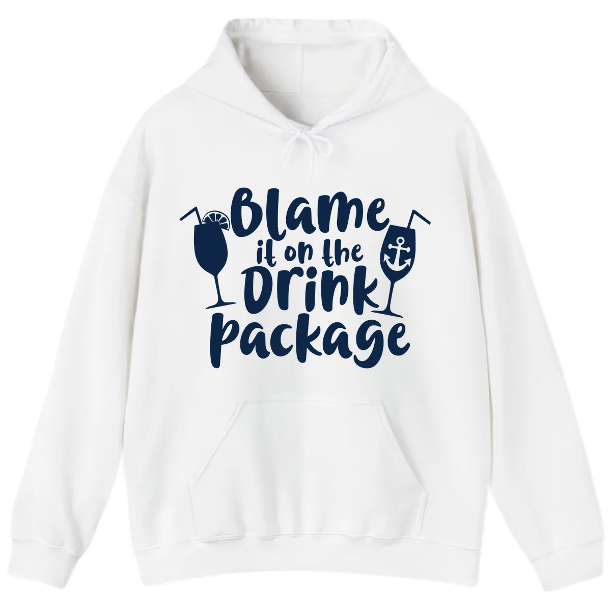 Blame It On The Drink Package Hoodie in White